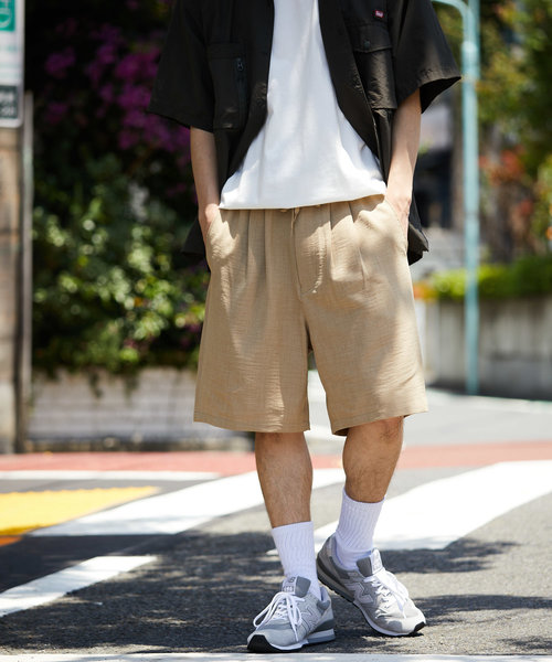 TECH-LINEN TACK WIDE SHORTS/テックリネン タック ワイドショーツ/ワンマイルウェア