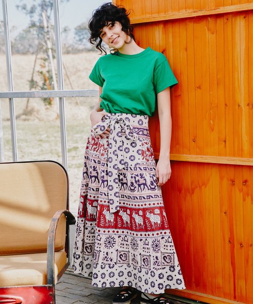インド木版ラップスカート