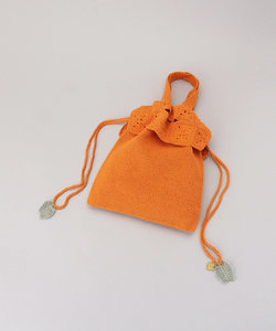 pansy crochet string tote/パンジークロシェストリングトートバッグ