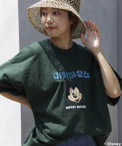 DISNY ハングル刺繍 ミッキーTEE/半袖Tシャツ