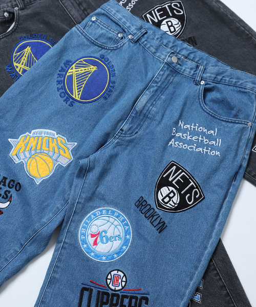 NBA デニム パンツ ジーンズ  チーム 刺繍 nba jeans denimお気軽にコメントしてください
