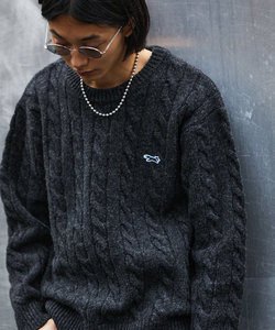 TOWN CRAFT×FREAK'S STORE/タウンクラフト 別注 The FOX ケーブル編み クルーネックニット