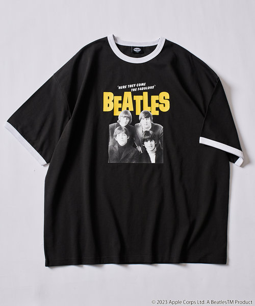 オーバーサイズ Beatles プリントTシャツ Tシャツ ブラック - トップス