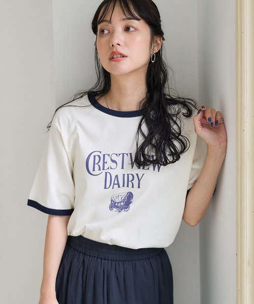 VINTAGE MILK リンガーTシャツ/ヴィンテージミルクリンガーTシャツ