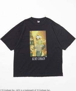 別注 カート・コバーン コラボフォト カレッジTシャツ/LIFE Kurt Cobain Collge Tee