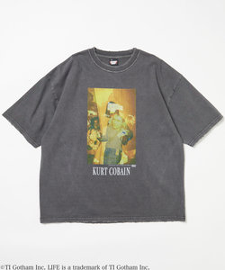 別注 カート・コバーン コラボフォト カレッジTシャツ/LIFE Kurt Cobain Collge Tee