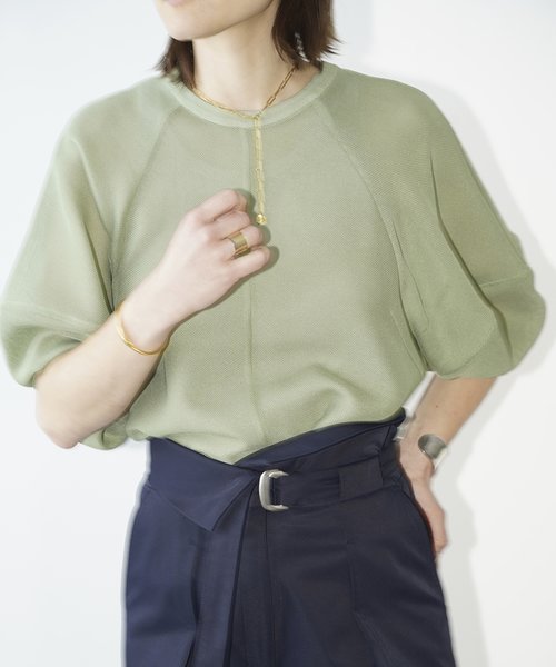 ☆CLANE☆MESH FORM SLEEVE BLOUSE☆