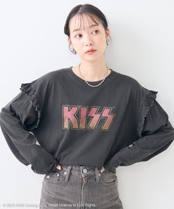 KISS  ロゴ フリル ロンT / ロックＴシャツ / バンドＴシャツ