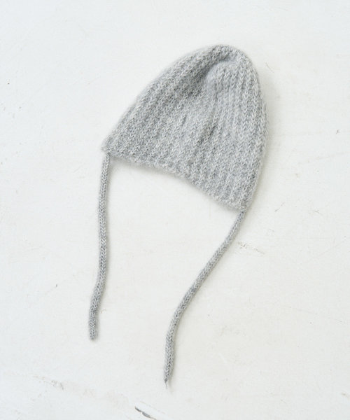 別注 Mohair knit ear cord cap/モヘア ニット イヤー コード キャップ