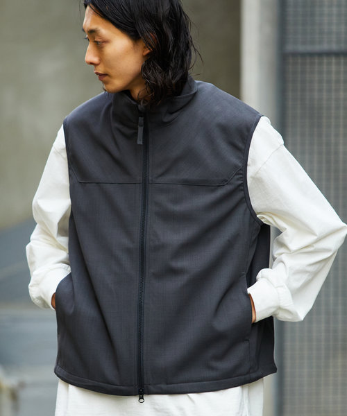 LINEN LIKE ZIP VEST/リネンライク ジップベスト/リラックスフィット