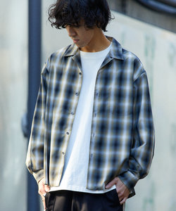 NEW LOOSE FIT OMBRE CHECK SHIRT LS/ニュー ルーズフィット オンブレチェック ロングスリーブシャツ