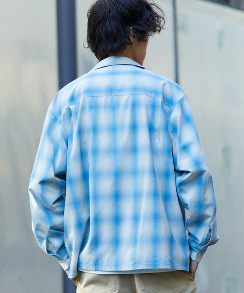 NEW LOOSE FIT OMBRE CHECK SHIRT LS/ニュー ルーズフィット オンブレ ...