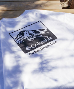 限定展開 Columbia×FREAK'S STORE/コロンビア 別注 インペリアルパーク バックプリント クルーネックTシャツ