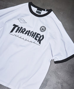 限定展開 THRASHER×FREAK'S STORE/スラッシャー 別注 ビッグシルエット サッカーシャツ クルーネック プリントTシャツ/リンガーTシャツ