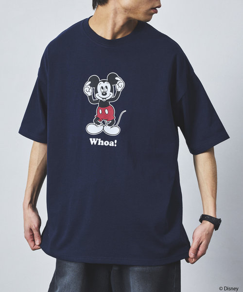 限定展開 DISNEY/ディズニー ミッキーマウス 別注 リラックスフィット クルーネック プリントTシャツ/Whoa | FREAK'S  STORE（フリークスストア）の通販 - &mall