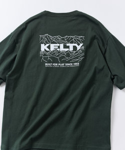 限定展開 KELTY×FREAK'S STORE/ケルティ 別注 ビッグシルエット マウンテンデザイン バックプリント クルーネックTシャツ