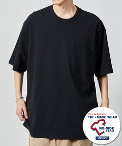 ヘビーウェイト NO-SIDE SEAM クルーネック ポケットTシャツ/丸胴/10.5オンス/USA COTTON
