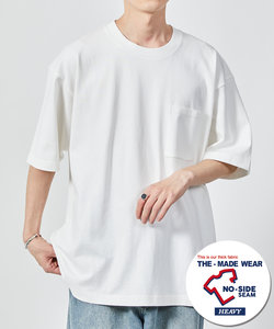 ヘビーウェイト NO-SIDE SEAM クルーネック ポケットTシャツ/丸胴/10.5オンス/USA COTTON