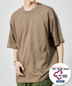 ヘビーウェイト NO-SIDE SEAM クルーネック ポケットTシャツ/丸胴/10.5オンス/USA COTTON
