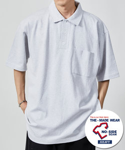 ヘビーウェイト NO-SIDE SEAM ポロネック Tシャツ/丸胴/10.5オンス/USA COTTON
