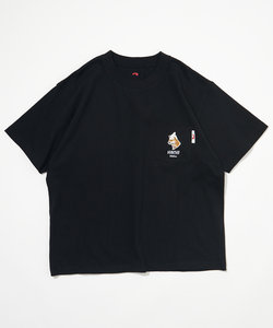 クルーネック ワンポイントロゴ ショートスリーブ ポケットTシャツ ハチ公/半袖/サウナアニマル