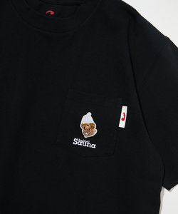 クルーネック ワンポイントロゴ ショートスリーブポケットTシャツ トイプードル/半袖/サウナアニマル