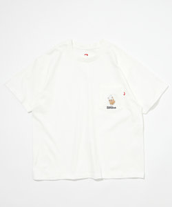 クルーネック ワンポイントロゴ ショートスリーブ ポケットTシャツ マンチカン/半袖/サウナアニマル