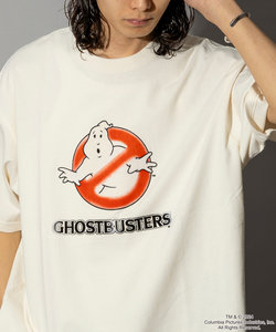 GHOSTBUSTERS/ゴーストバスターズ フロッキープリント ショートスリーブTシャツ/半袖/リラックスフィット