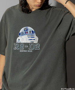 STARWARS/スターウォーズ R2-D2 フロッキープリント ショートスリーブTシャツ/半袖/リラックスフィット
