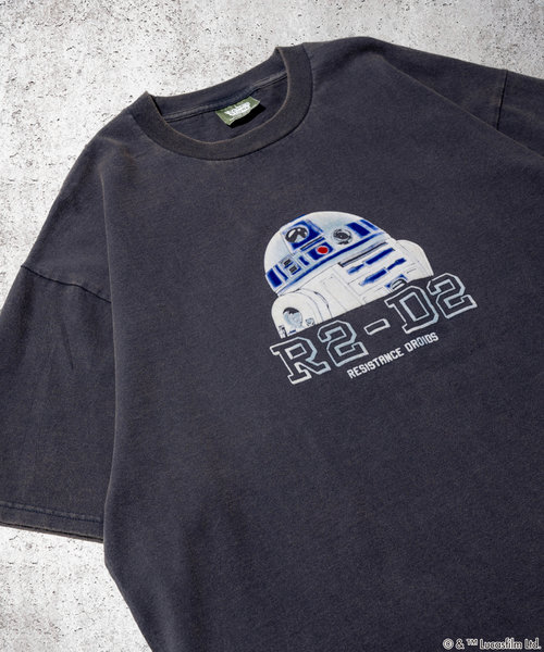 STARWARS/スターウォーズ R2-D2 フロッキープリント ショートスリーブTシャツ/半袖/リラックスフィット