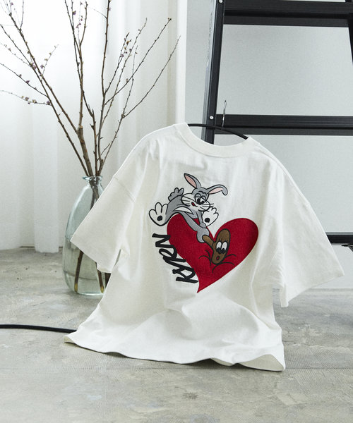 Rabbit heart S/S/ラビット ハート ショートスリーブTシャツ/半袖Tシャツ/バックプリント/ハートモチーフ