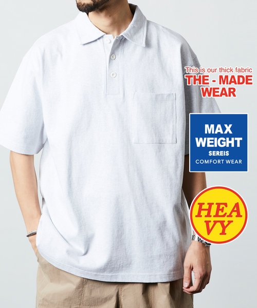 HEAVY WEIGHT / ヘビーウェイト ポロカラー ポケットTシャツ/ビックシルエット/10.5オンス