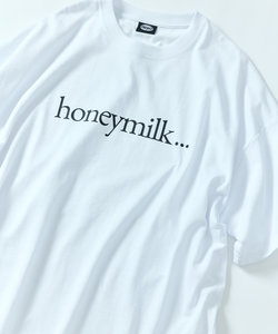 限定展開 ビッグシルエット ロゴプリント クルーネック Tシャツ / honeymilk