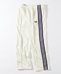 別注 Track Pant PolySmooth White×Purple/トラックパンツ ポリエステルスムース ホワイト×パープルライン