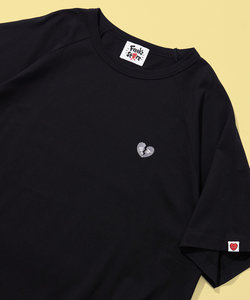 割れハート 刺繍ロゴ クルーネック ラグランスリーブTEE/半袖Tシャツ/リラックスフィット