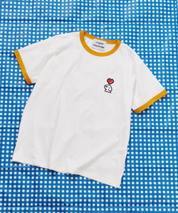 別注 「Pixel&dog1」 ワンポイント クルーネック半袖 ハートリンガーTシャツ