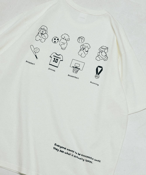 別注 スポーツコンテスト バックプリント クルーネック ポケットTシャツ