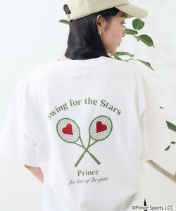 prince ラケットデザインTシャツ/バックプリントTシャツ