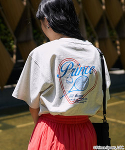 prince ラケットデザインTシャツ/バックプリントTシャツ