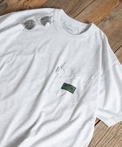 別注 Foxfire 刺繍ロゴ クルーネック ポケットTシャツ/リラックスフィット/7.6オンス