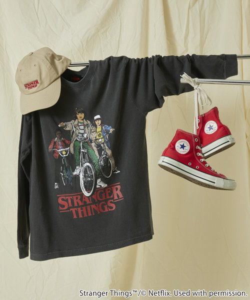 Stranger Things bicycle Long Sleeve T-shirt/ストレンジャーシングスバイシクル プリントロンT