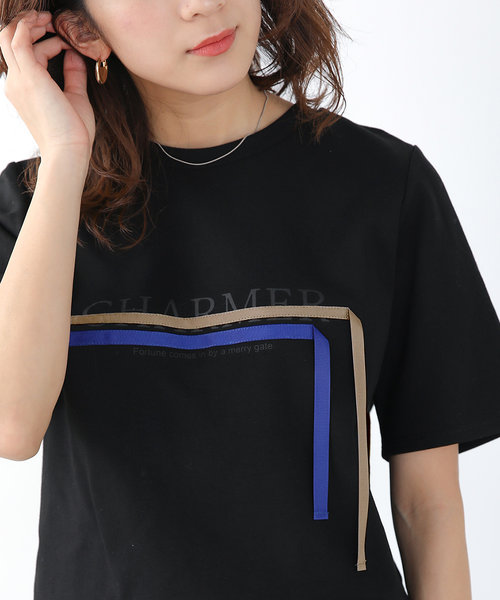 【本物保証人気】COEL グロッシーグログランテープＴシャツ Tシャツ(半袖/袖なし)