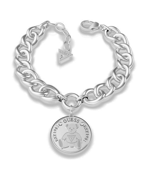 VINTAGE BEAR Bear Coin Curb Chain Bracelet (Silver)