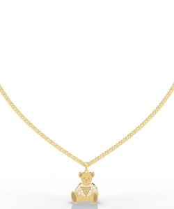 VINTAGE BEAR Bear Charm Chain Necklace (Gold)