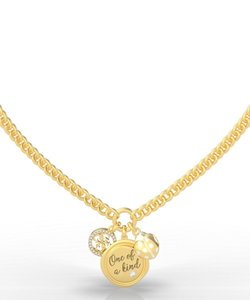 GUESS MY FEELINGS One Of A Kind Charm Necklace (Gold)