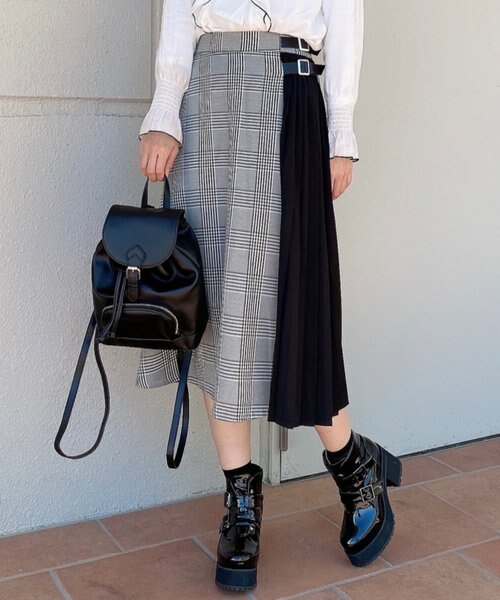 ベルト付サイドプリーツロングスカート Wego ウィゴー の通販 Mall