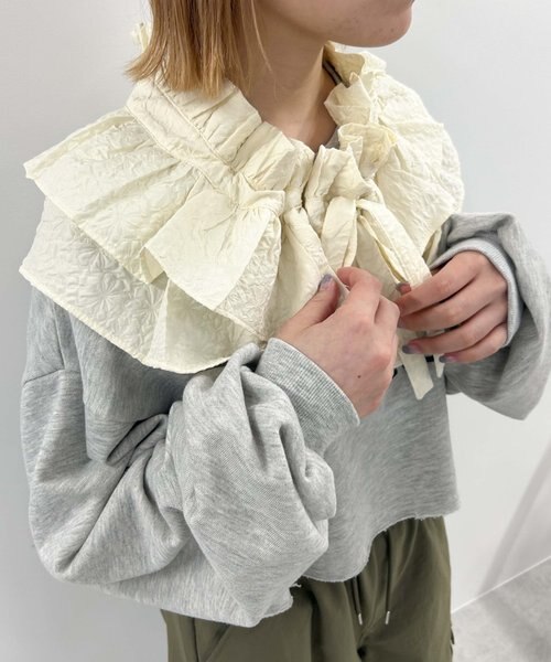 papier Holder blouse/white 【元値19,580円】 papier Holder blouse whiteフリルつけ袖 つけ襟 パピエ - メルカリ