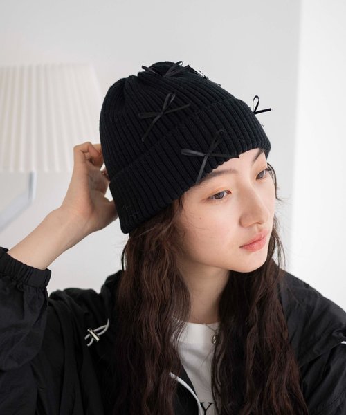 ribbon knit cap