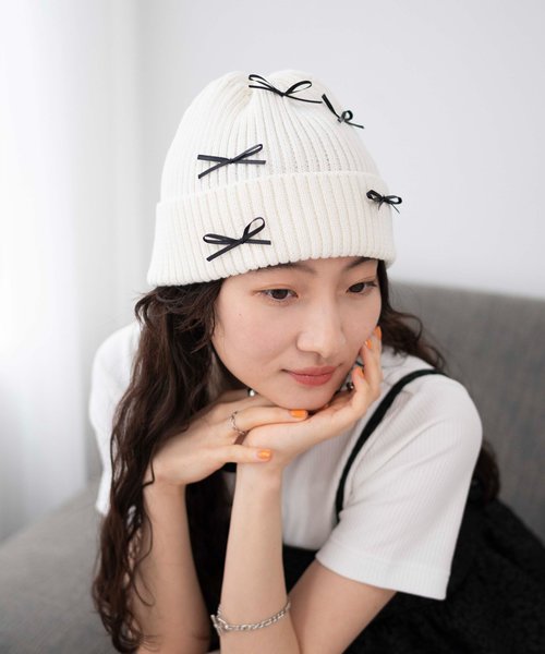 ribbon knit cap