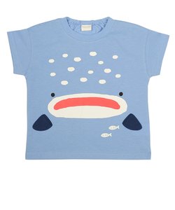 [ベビー]半袖　Ｔシャツ　ひんやりアニマル　サックス